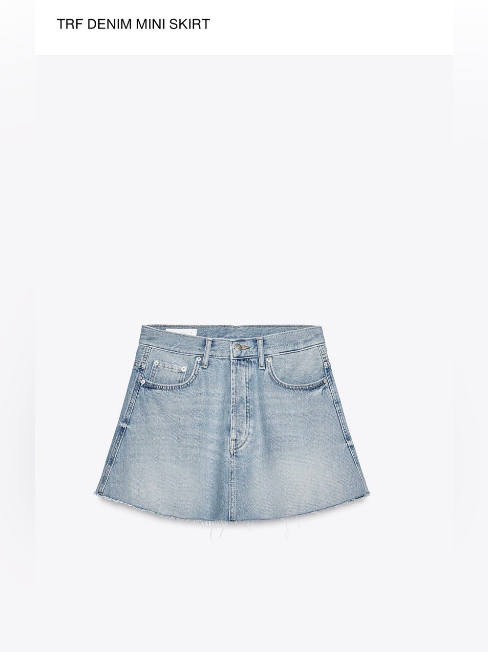 Zara Light Blue Denim A-Line Mini Skirt